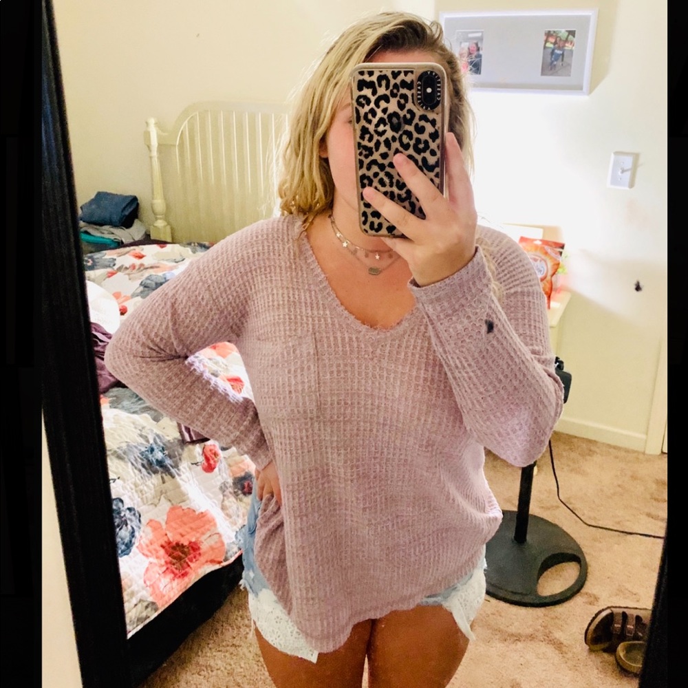 aeo waffle knit long sleeve!!